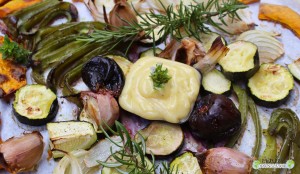 Potimarron-courgettes-romarin-figues-rôtis-four-mayonnaise