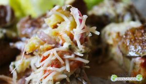 Petites pizzas de banane plantain à la Fourme d'Ambert et aux figues fraîches