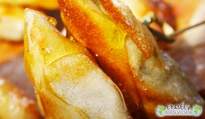Samoussas gourmands à la Fourme d'Ambert, fruits de mon enfance et chocolat noir