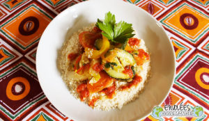 Couscous de gari aux légumes épicés
